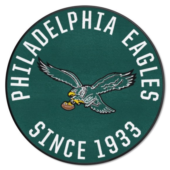 Philadelphia Eagles Roundel Mat Retro Green Soft NFL Man Cave Rug Nylon Bath - Picture 1 of 3